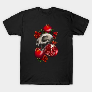 Cat skull and pomegranates T-Shirt